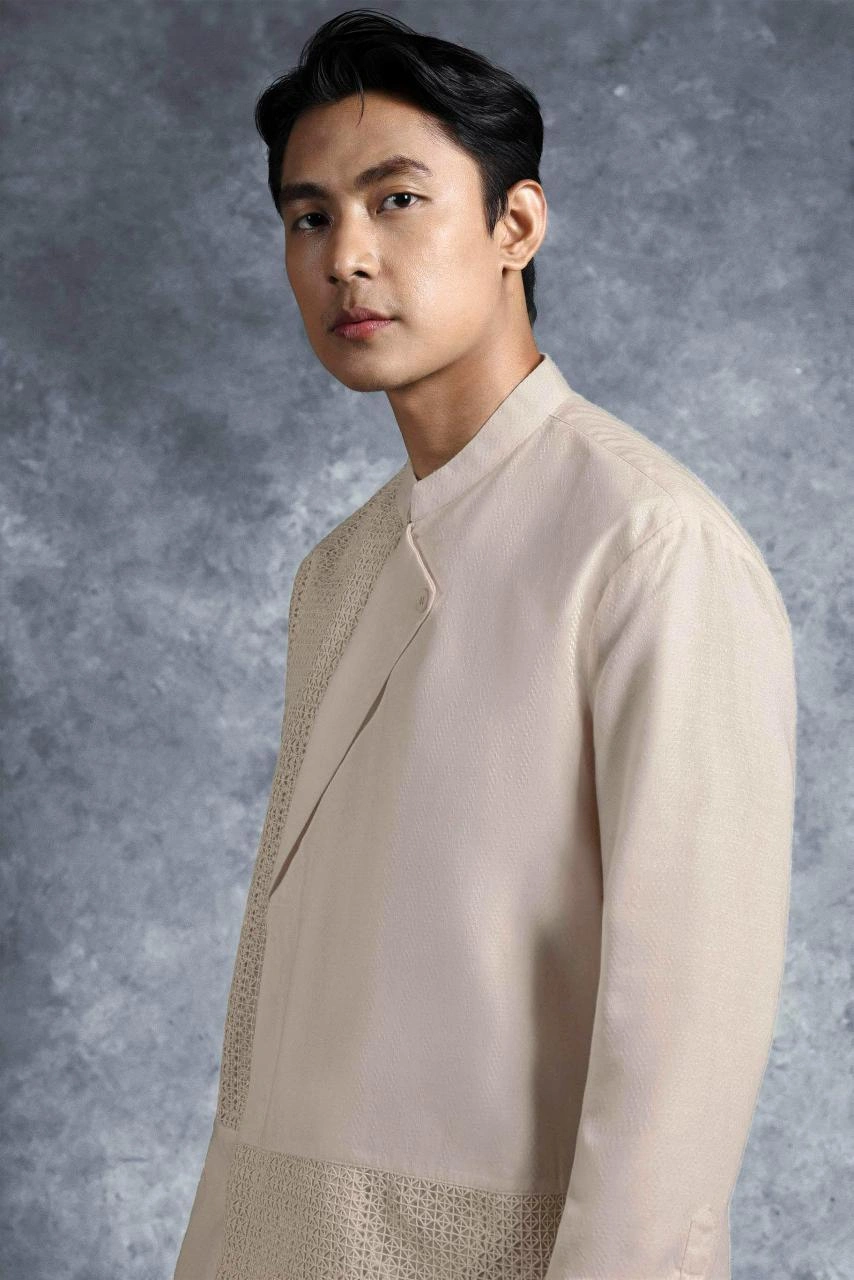 Kemeja Elok Beskap Lengan Panjang Palem - Gambar 3