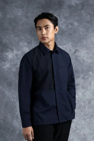 Kemeja Elok Brokat Lengan Panjang Swarga