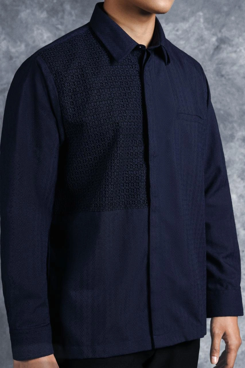 Kemeja Elok Brokat Lengan Panjang Swarga - Gambar 3