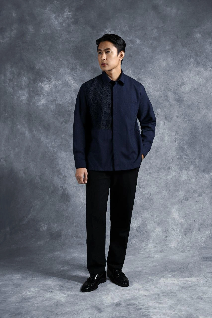 Kemeja Elok Brokat Lengan Panjang Swarga - Gambar 4