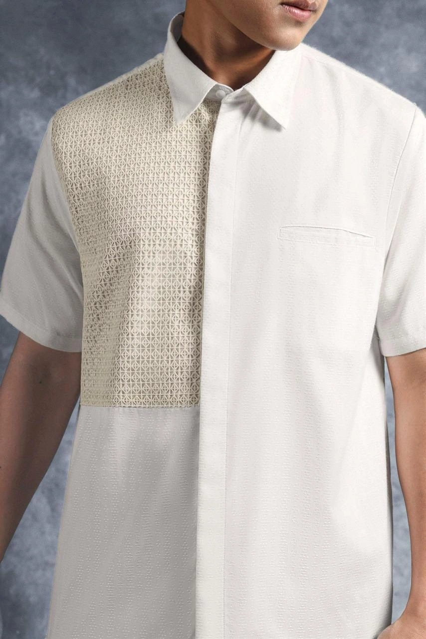 Kemeja Elok Brokat Lengan Pendek Puspa - Gambar 2