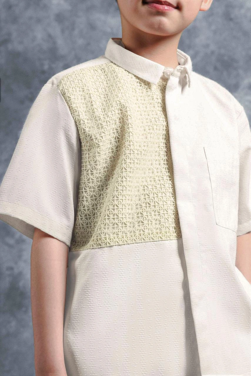 Kemeja Anak Elok Brokat Puspa - Gambar 4