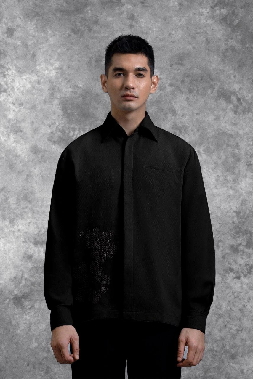 Kemeja Bordir Renjana Lengan Panjang Bayang