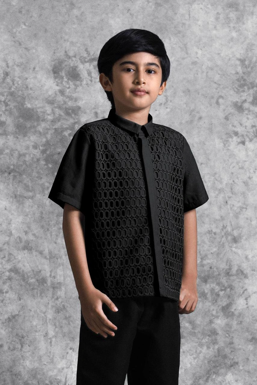 Kemeja Anak Brukat Renjana Bayang