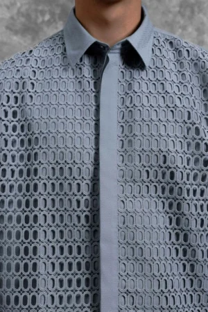 Kemeja Brukat Renjana Lengan Panjang Embun