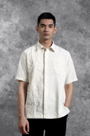 Kemeja Brukat Saku Renjana Lengan Pendek Binar